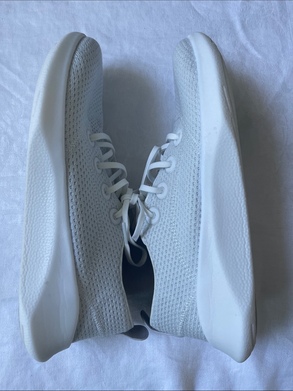 allbirds White Knit Casual Sneakers. Color is Blizzard, Hanami night - Picture 5 of 8